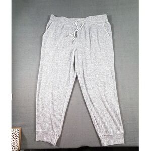 Liz Claiborne Weekend Lounge Pants XL Gray Marled Jogger Drawstring Comfy Casual